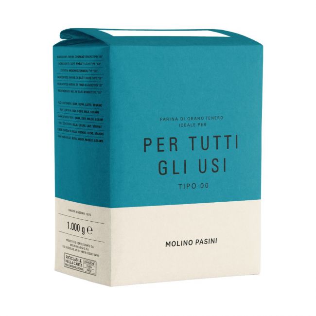 Zak Molino Pasini All Purpose Bloem 1kg - Italiaanse universele bloem voor alle baksels.