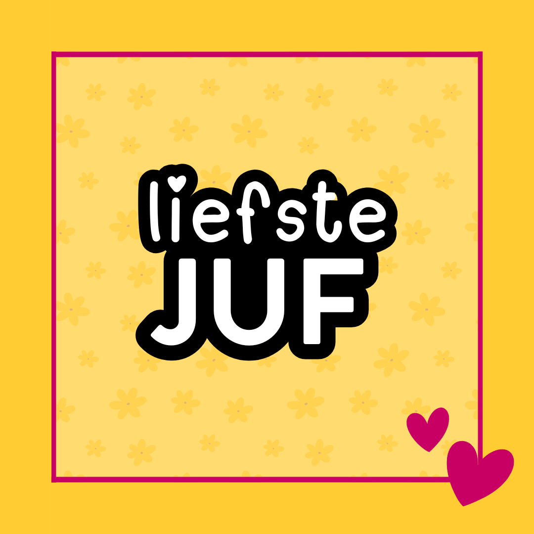 Tekst stempel Liefste juf voor het maken van bedank koekjes voor juffendag met duidelijke en strakke afdruk