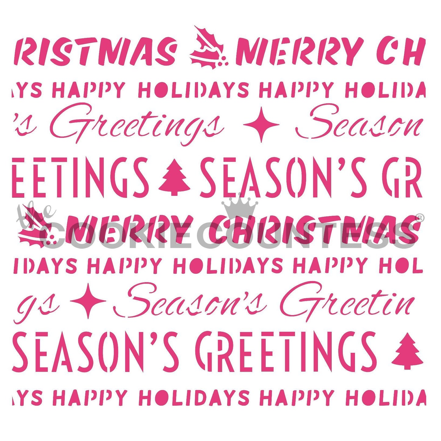 The Cookie Countess - Christmas Word Wrapping stencil