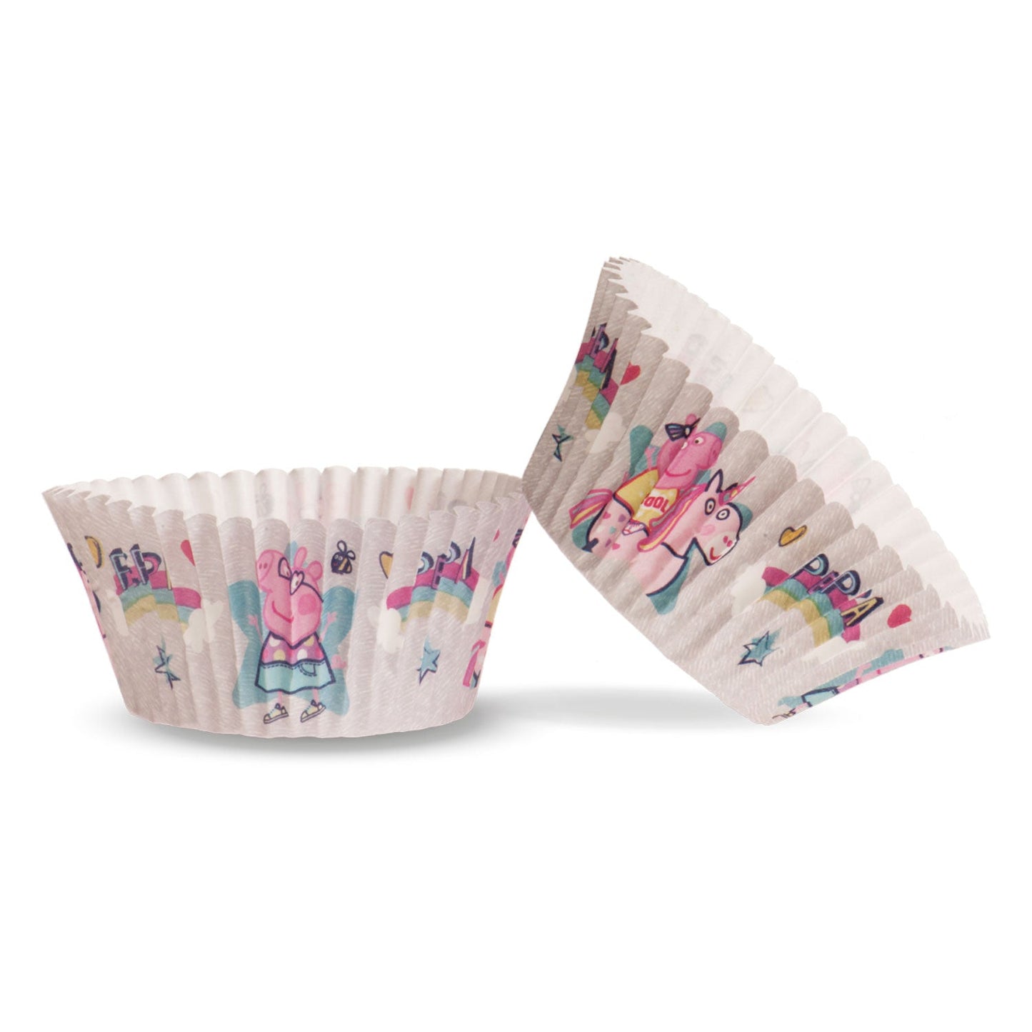 Dekora Peppa Pig cupcakevormpjes, papieren vormpjes met Peppa Pig, set van 25