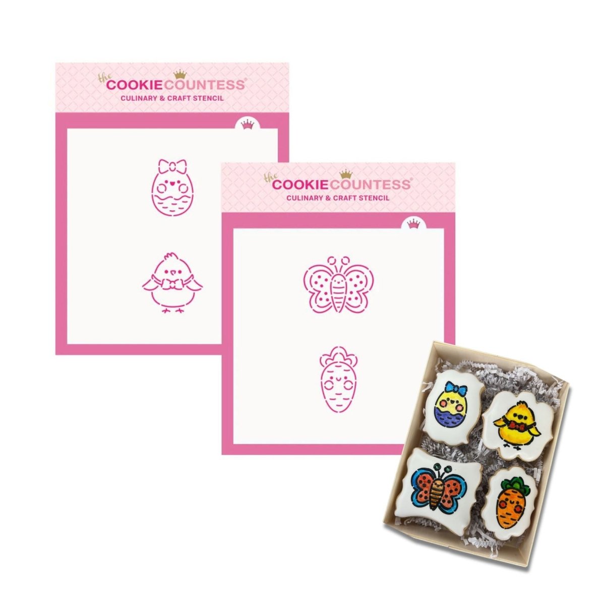 The Cookie Countess - Easter Cuties 2 Piece PYO stencilset