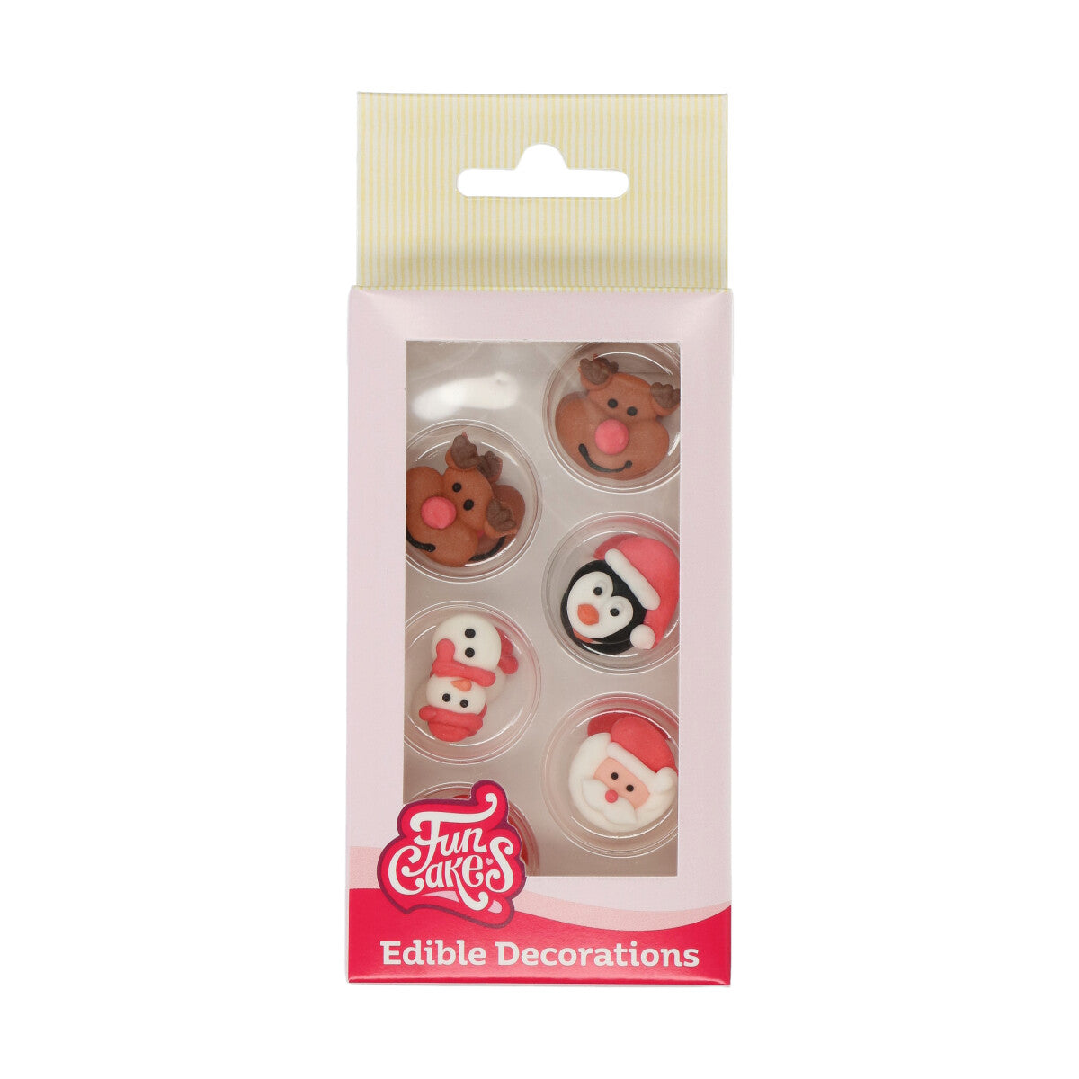 Verpakking FunCakes eetbare kerstdecoraties, set van 12 suikerfiguurtjes voor op koekjes en cupcakes