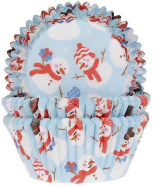 House of Marie cupcakevormpjes met sneeuwpop, set van 50