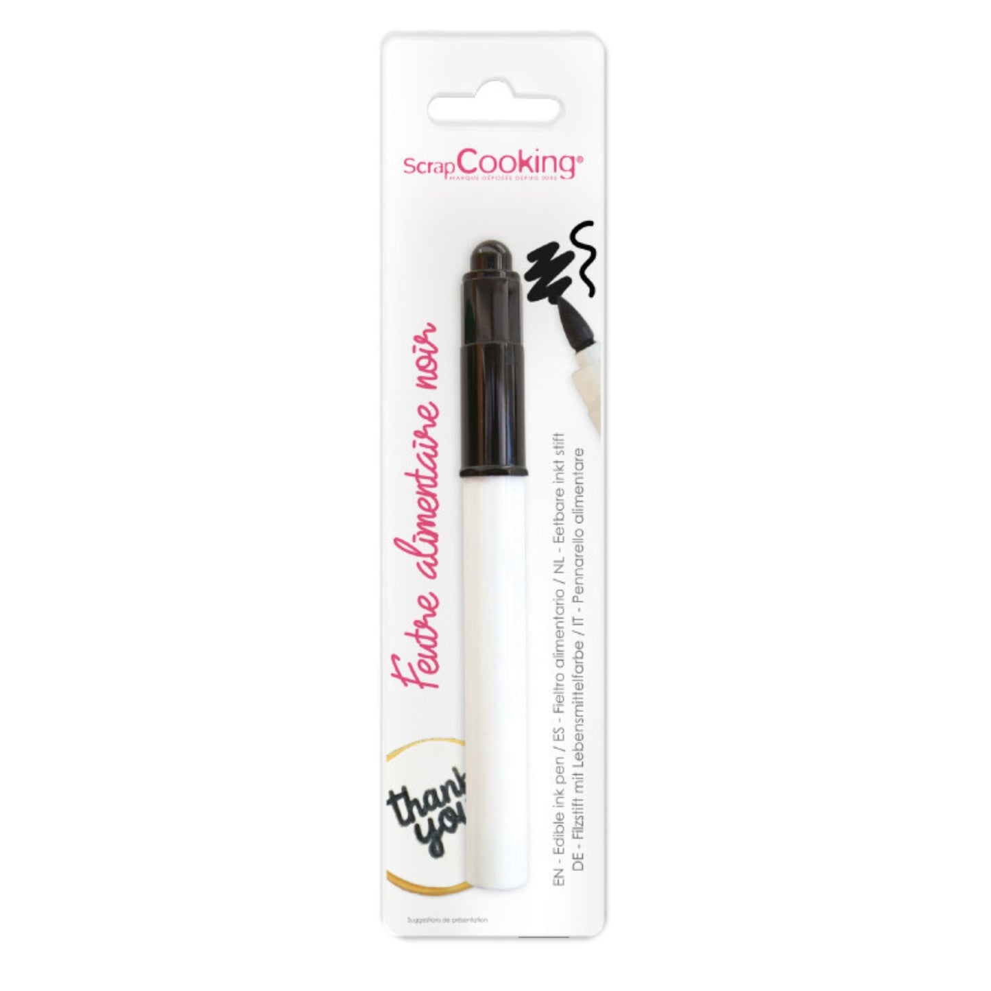 ScrapCooking eetbare stift zwart met brede punt voor fondant en koekjes