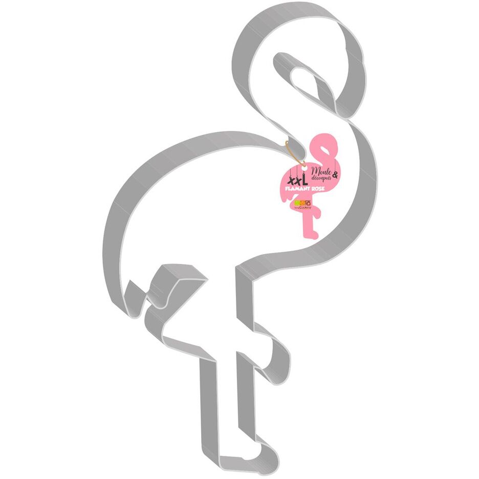 ScrapCooking XXL Flamingo uitsteker van roestvrij staal, 34 bij 19,5 cm, voor een cookie cake