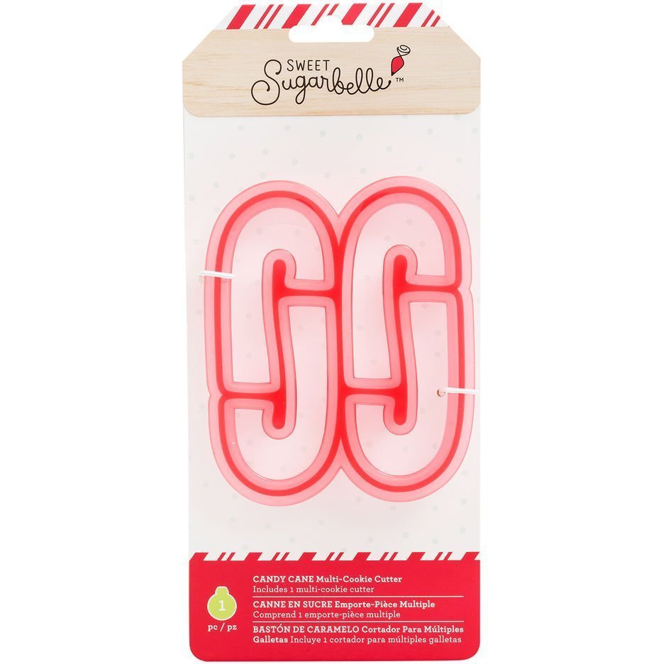 Sweet Sugarbelle Multi Cutter Candy Cane die vier zuurstok-koekjes tegelijk uitsteekt