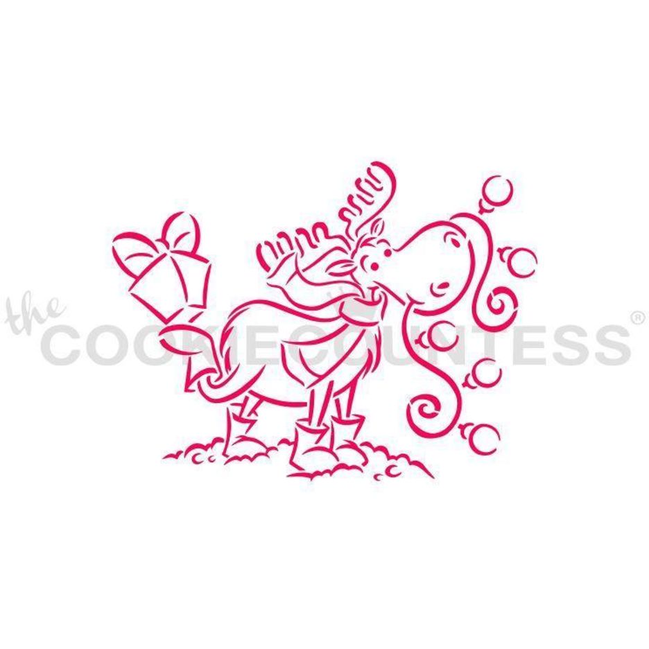 The Cookie Countess - Moose with Presents PYO stencil