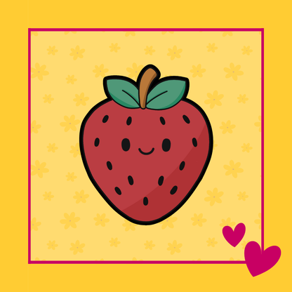 Lieve aardbei illustratie voor de Cup of Cookies aardbei koekjesuitsteker