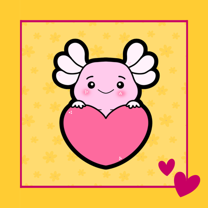 Axolotl uitsteker voor koekjes met hartvorm