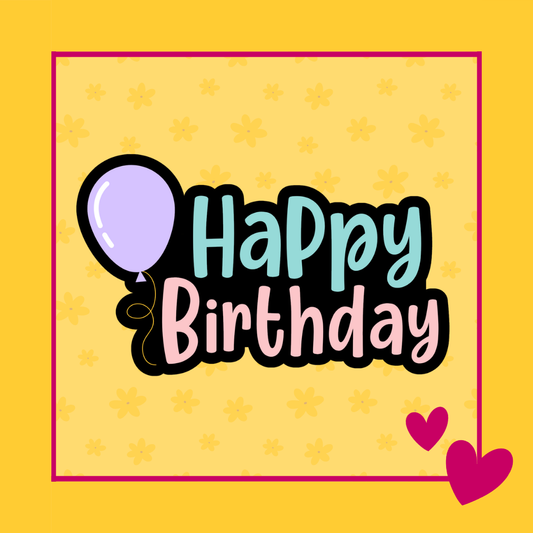 Birthday plaque uitsteker voor koekjes met Happy Birthday en ballon