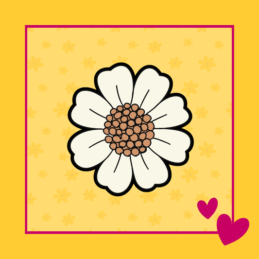 Illustratie van een lieve bloem die gebruikt wordt als voorbeeld voor de Bloem Yenne koekjesuitsteker