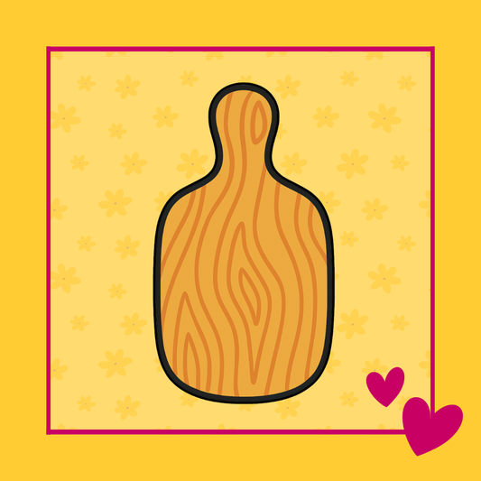 Illustratie van een houten borrelplank die als voorbeeld dient voor de borrelplank koekjesuitsteker