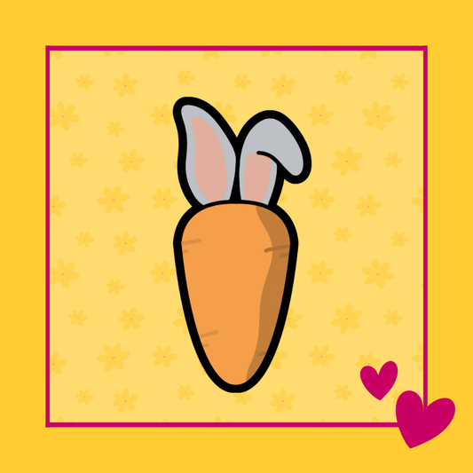 Bunny Carrot uitsteker voor koekjes met wortel en konijnenoren