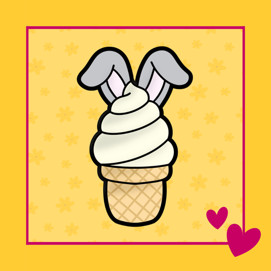 Bunny Cone uitsteker voor koekjes met ijsje en konijnenoren