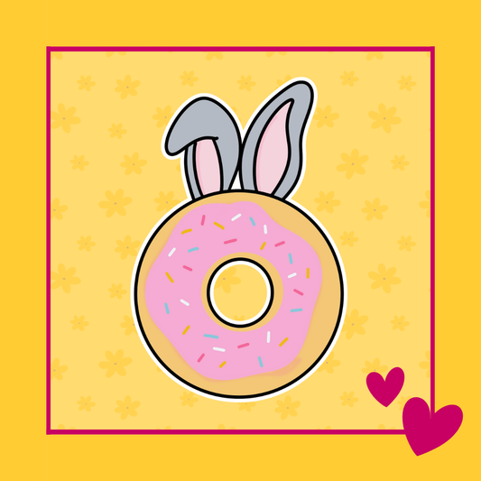 Bunny Donut uitsteker voor koekjes met donut en konijnenoren