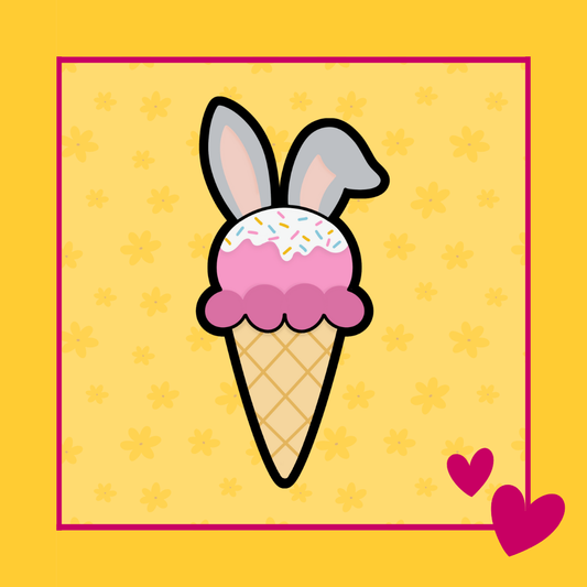Bunny hoorntje uitsteker voor koekjes met ijsje en konijnenoren