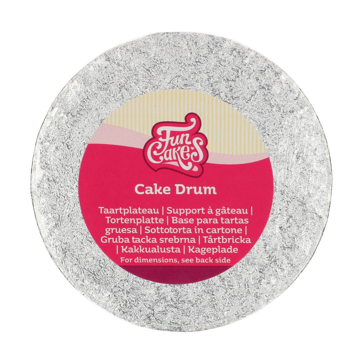 Ronde zilveren FunCakes cake drum van 15 cm, stevige dikke onderlegger voor taart of 3D koekjesproject
