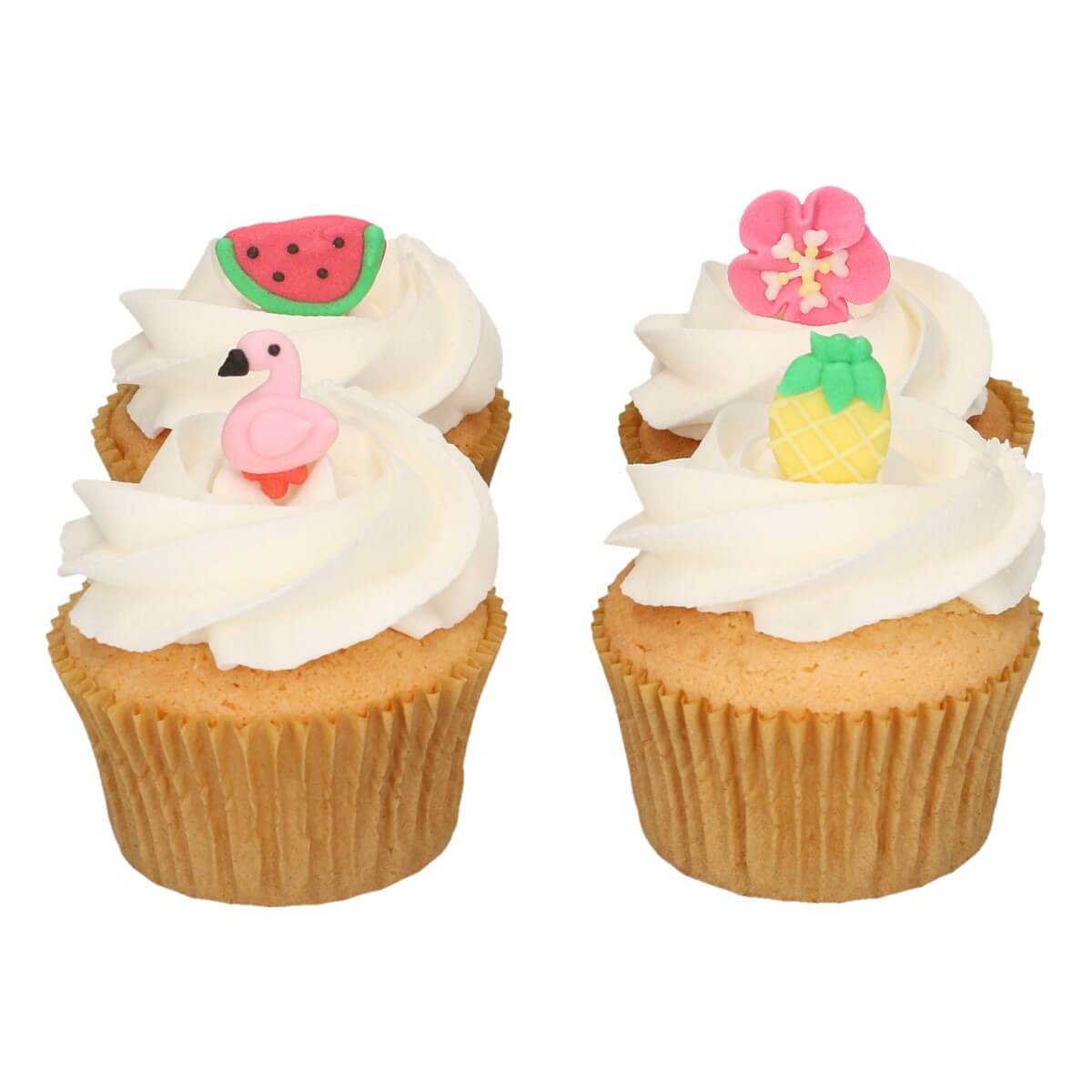 Cupcakes versierd met FunCakes tropische suikerdecoraties