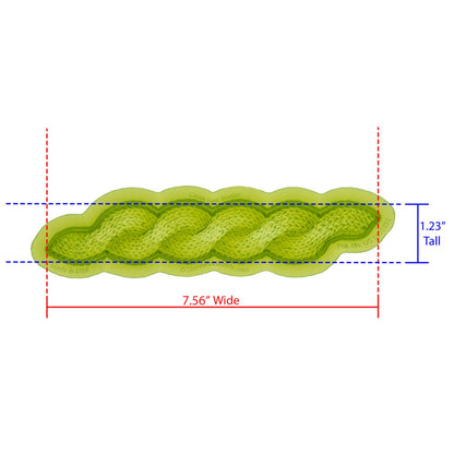Marvelous Molds kabelbreisel mal naast het gemaakte fondantpatroon