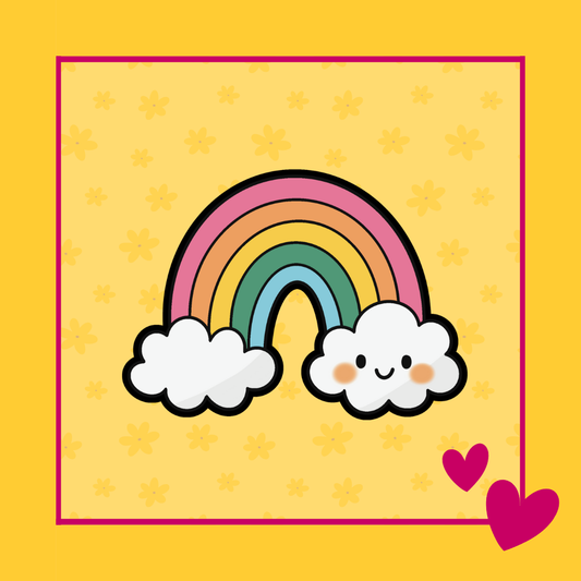 Regenboog uitsteker voor koekjes met twee wolkjes