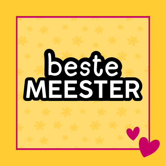Tekst stempel Beste meester voor koekjes met strakke letterafdruk voor Meesterdag of bedankje aan meester