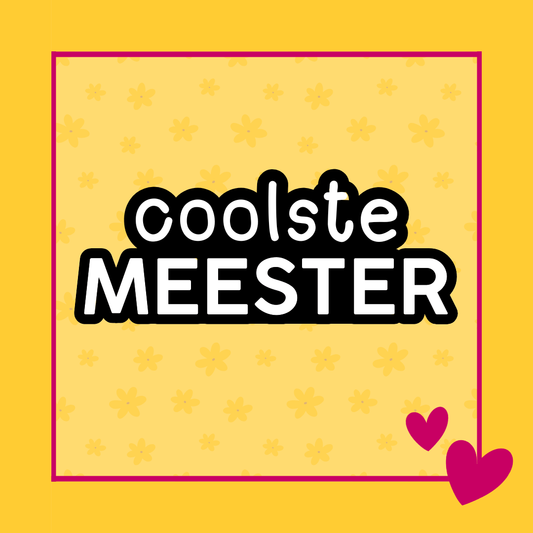 Tekst stempel Coolste meester voor koekjes met duidelijke letterafdruk geschikt voor deeg en fondant