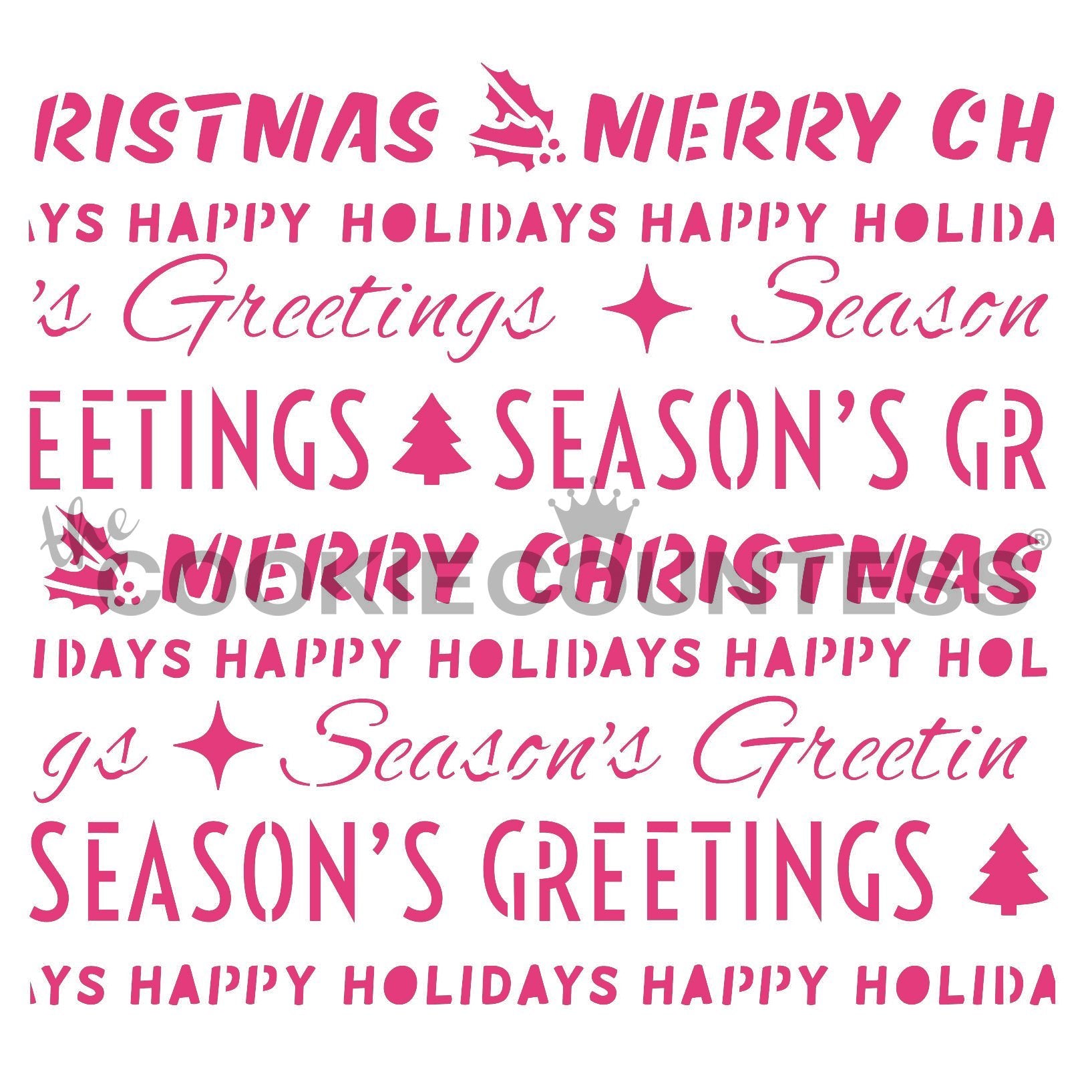 The Cookie Countess - Christmas Word Wrapping stencil
