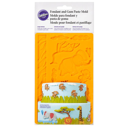 Wilton fondant mal met junglediertjes voor fondantdecoraties