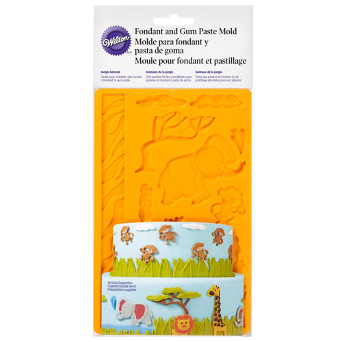 Wilton fondant mal met junglediertjes voor fondantdecoraties