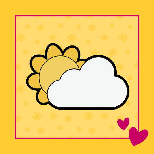 Wolk zon uitsteker voor koekjes met zon achter de wolk