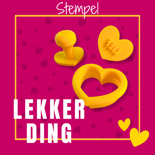 Koekjesstempel Lekker ding in hartvorm voor fondant en royal icing koekjes met romantische tekst