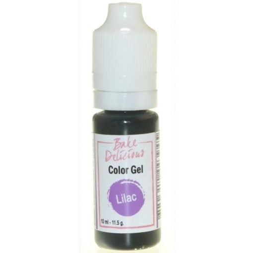 Bake Delicious Color Gel Lilac, flesje lila voedingskleurstof gel van 10 ml voor het kleuren van royal icing, fondant en koekjesdeeg