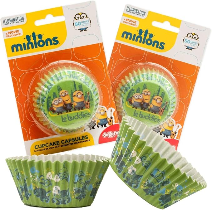 Dekora Minions cupcakevormpjes, groene papieren vormpjes met Minions-print, set van 50