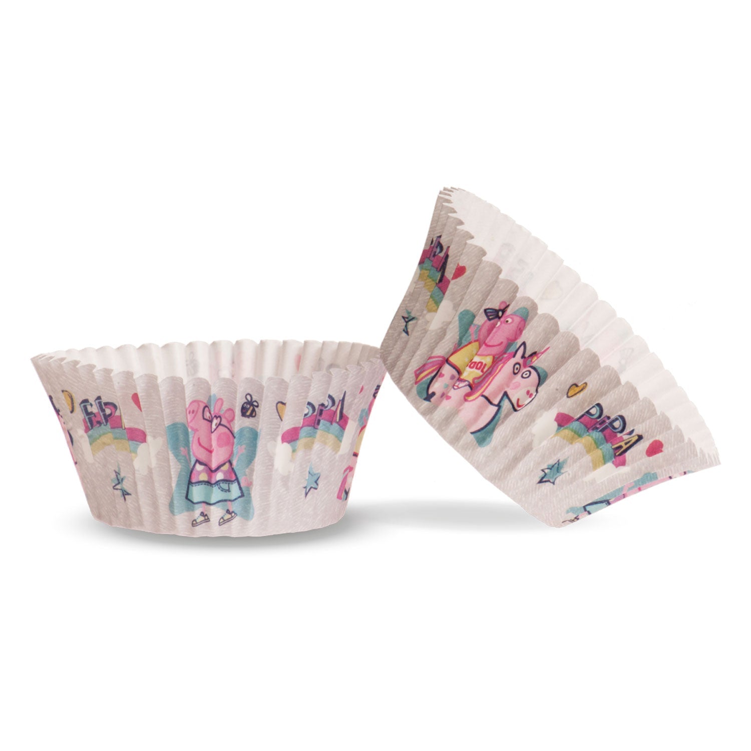 Dekora Peppa Pig cupcakevormpjes, papieren vormpjes met Peppa Pig, set van 25