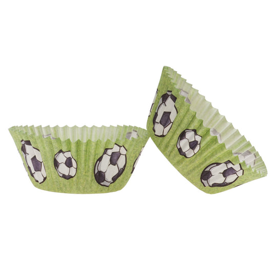 Dekora voetbal cupcakevormpjes, papieren vormpjes met voetbalprint, set van 25