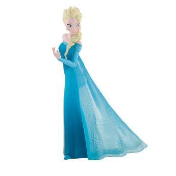 Elsa Frozen taartdecoratie – staande Disney cake topper van 10 cm in blauwe jurk