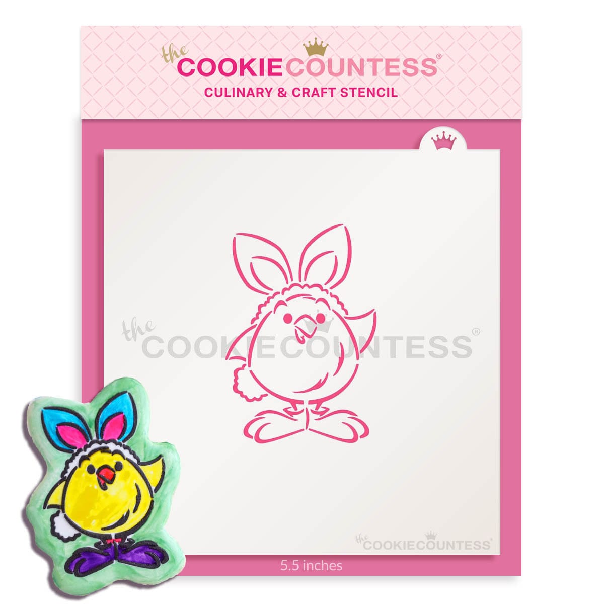 The Cookie Countess - Fluffy Chick in Bunny Costume PYO stencil