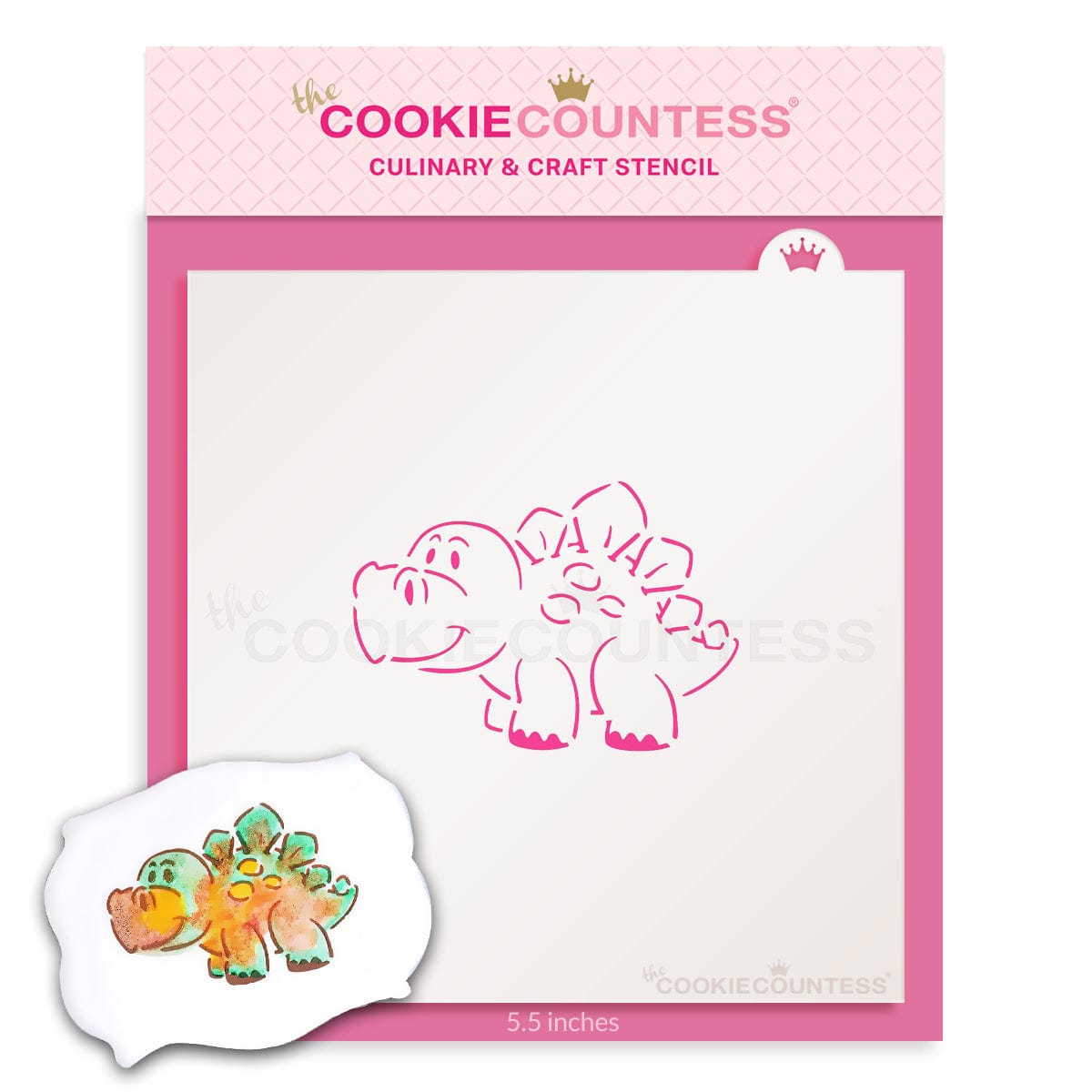 The Cookie Countess - Friendly Dinosaur PYO stencil