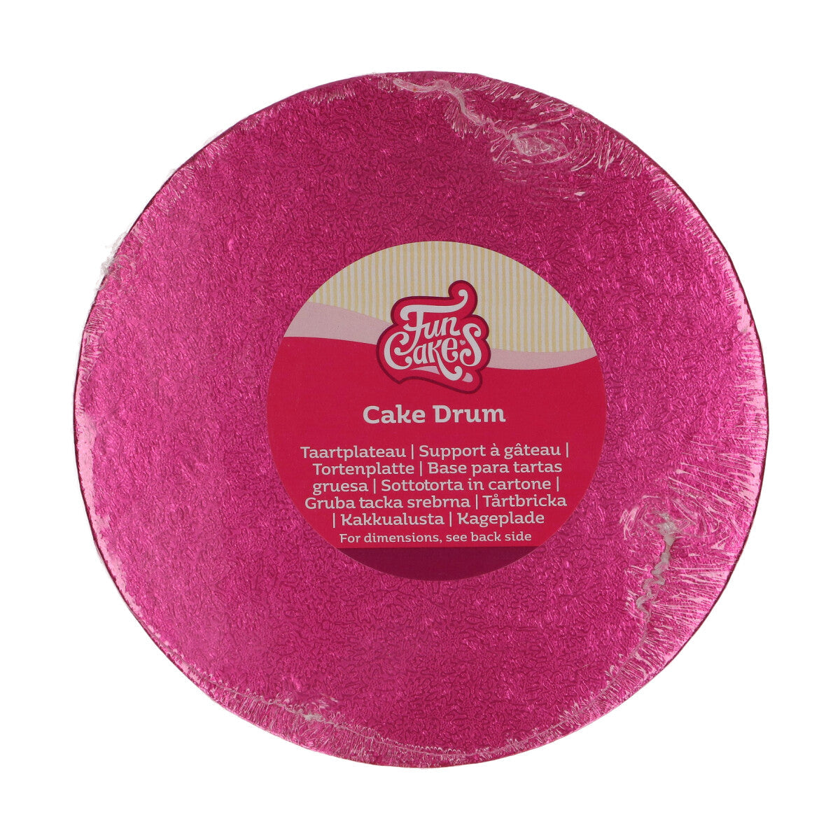 Ronde roze FunCakes cake drum van 20 cm, stevige dikke onderlegger voor taart of koekjesproject