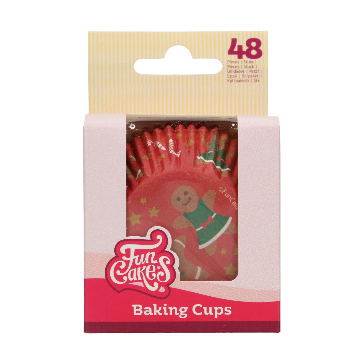 FunCakes baking cups met gingerbread mannetjes, sterren en zuurstokken, set van 48