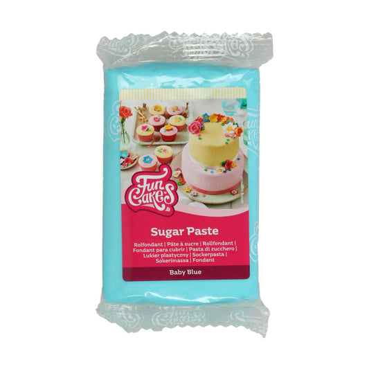 Verpakking FunCakes rolfondant Baby Blue 250 g, lichtblauwe suikerpasta voor taart en koekjes