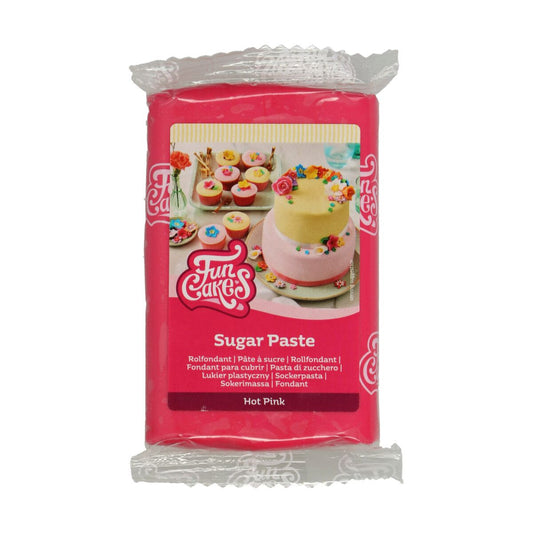 Verpakking FunCakes Rolfondant Hot Pink – 250g felroze suikerpasta met vanillesmaak
