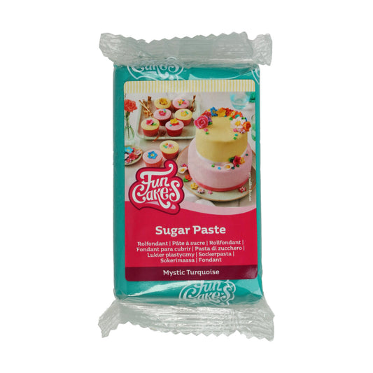 Pakje FunCakes rolfondant Mystic Turquoise 250 g, turquoise fondant voor koekjes en taart