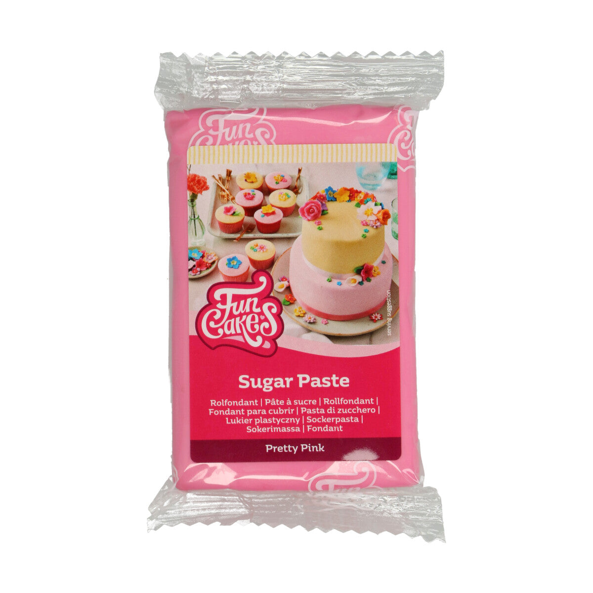 Pakje FunCakes rolfondant Pretty Pink 250 g, zachtroze fondant voor koekjes en taart
