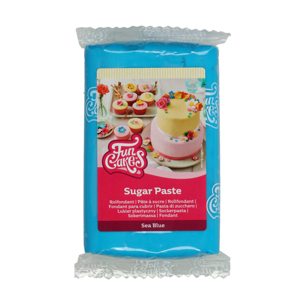 Pakje FunCakes rolfondant Sea Blue 250 g, zeeblauwe fondant voor koekjes en taart