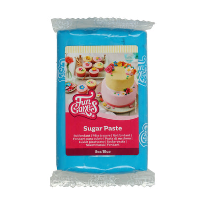 Pakje FunCakes rolfondant Sea Blue 250 g, zeeblauwe fondant voor koekjes en taart