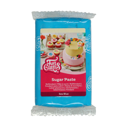 Pakje FunCakes rolfondant Sea Blue 250 g, zeeblauwe fondant voor koekjes en taart