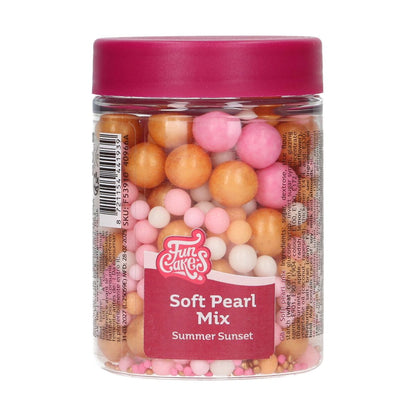 Potje FunCakes Soft Pearl Mix Summer Sunset met roze dop – 80 gram