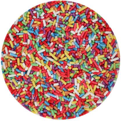 FunCakes Sugar Strands XL Mix van dichtbij: lange gekleurde sprinkels voor koekjes en cupcakes