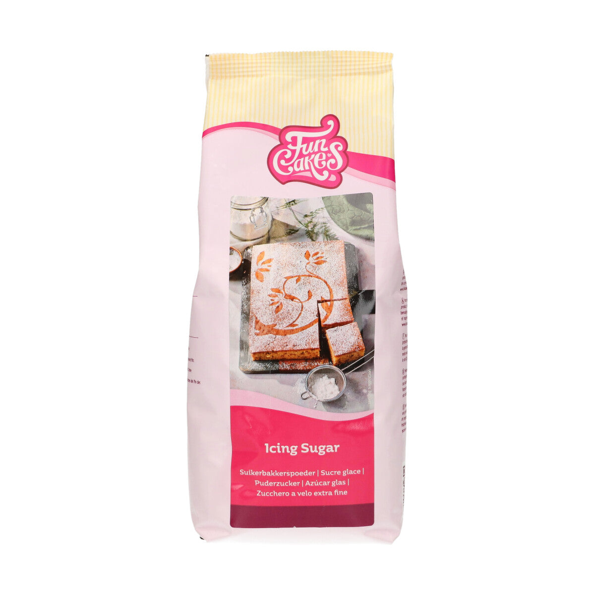 Verpakking FunCakes suikerbakkerspoeder 900 g, fijne poedersuiker voor bakken en decoreren